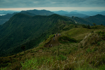landscape mountains at phu chi fah Chiang rai, Thailand