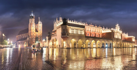 Fototapeta na wymiar Krakow rainy autumn