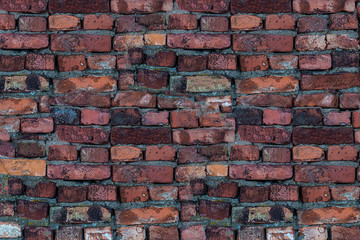 Old brick vintage wall urban background texture wall of stacked stones