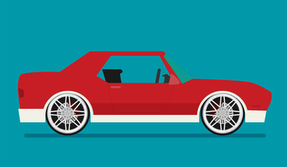 Flat racing car vector. Eps 10
