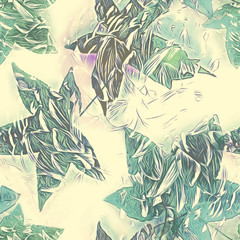 Maple leaves seamless pattern. Watercolor illustration.