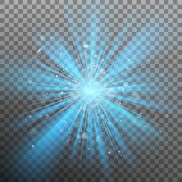 Blue burst color forces light. EPS 10 vector