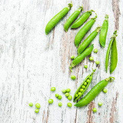 green peas on a table