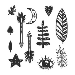 Hand drawn boho set