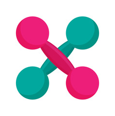 A pair of dumbbells, vector illustration in flat design