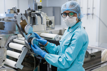 food technician works in a factory
