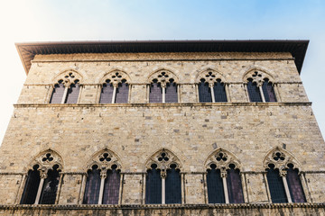 Obraz premium Facade of a traditional building in Siena, Tuscany, Italy