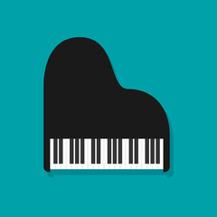 Piano icon flat vector