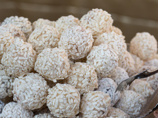 White Belgian Pralines Vanilla Taste, Sweet Chocolate Truffles