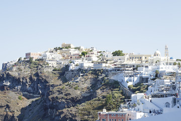 Naklejka premium View of the town of Fira in Santorini island, Greece