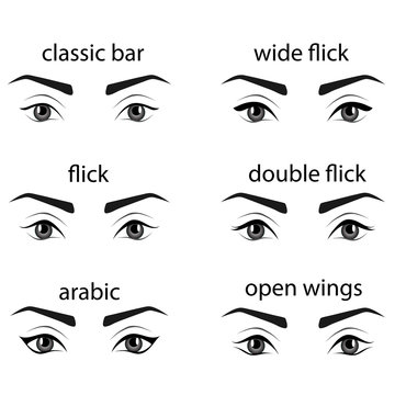 Various types of eyeliner