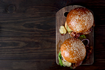 Hamburgers, top view © voltan
