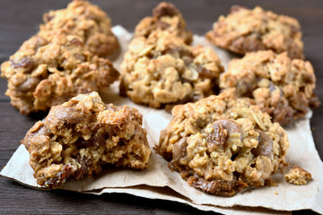 Oats cookies, close up view
