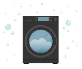 washing machine in flat style. modern vector illustration
