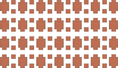 brick abstract background. Pattern of stone mosaic trapezium infinite repetition with a row of squares