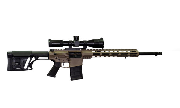 Sniper rifle on white background