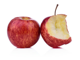 Fresh red apple isolated on white background.