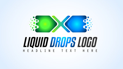 Creative Liquid Drops Logo design for brand identity, company profile