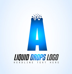 Creative Liquid Drops Letter Logo design for brand identity, company profile