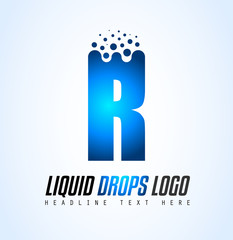 Creative Liquid Drops Letter Logo design for brand identity, company profile