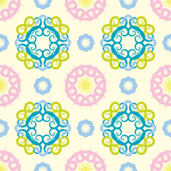 Seamless abstract floral pattern,mandala pattern