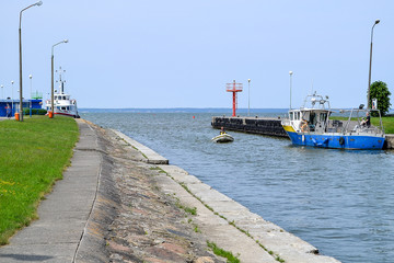 FROMBORK, POLAND - the sea port and ferry terminal at Zalew Wislany (Vistula Lagoon).