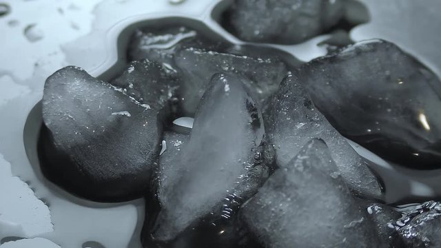 Melts ice similar to snow capped mountains. Time lapse video of ice melting