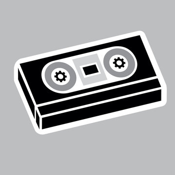Icon pictogram, sound cassette tape, video VHS. Ideal for catalogs, information and institutional phonographic material