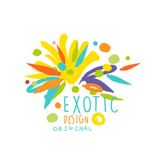 Original hand drawn exotic logo template