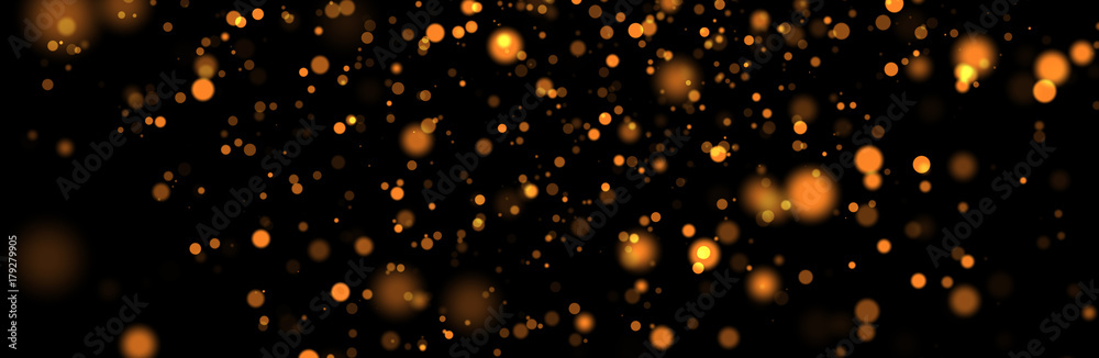 Canvas Prints golden abstract sparkles or glitter lights. festive gold background. defocused circles bokeh or part