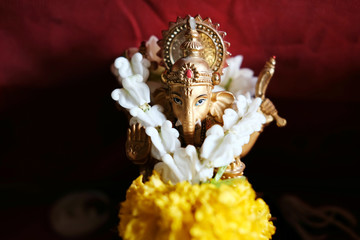 Golden Hindu God Ganesha Lord of Success