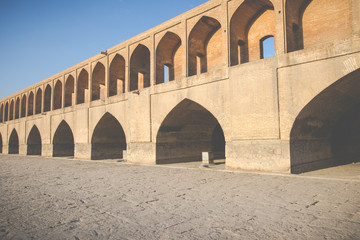 Fototapeta na wymiar Si-o-Seh Pol, also called the Bridge of 33 Arches, Isfahan, Iran