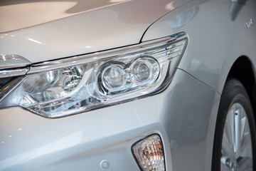 Headlight of CAR Close up. Exterior Detail