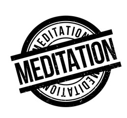 Meditation rubber stamp. Grunge design with dust scratches. Effects can be easily removed for a clean, crisp look. Color is easily changed.