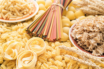 Dry Raw Macaroni Texture Background