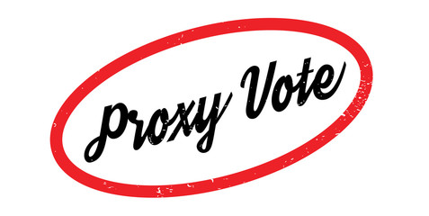 Proxy Vote rubber stamp. Grunge design with dust scratches. Effects can be easily removed for a clean, crisp look. Color is easily changed.