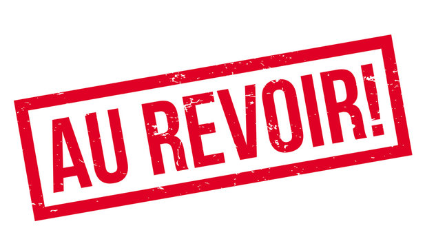 Au Revoir rubber stamp. Grunge design with dust scratches. Effects can be easily removed for a clean, crisp look. Color is easily changed.