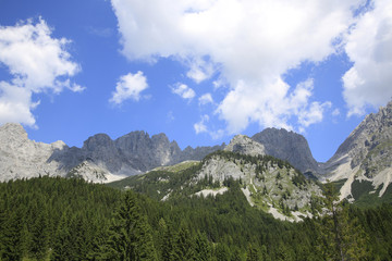 Gebirgszug Wilder Kaiser, Fieberbrunn, Tirol, Österreich, Europa
