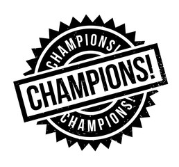 Champions rubber stamp. Grunge design with dust scratches. Effects can be easily removed for a clean, crisp look. Color is easily changed.