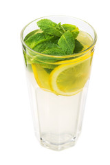 delicious and juicy lemonade with mint isolated