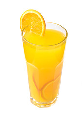 Orange lemonade glass isolated