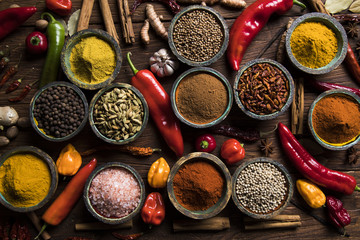 Spice Still Life, wooden bowl