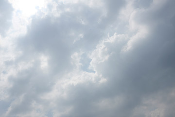 some stormy and fluffy clouds on the sky after a rain storm