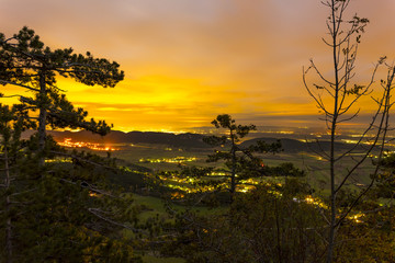 Night approaching over lower Austria