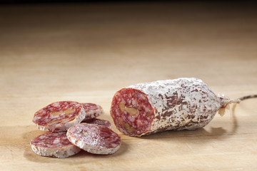 Delicious dry sausage with walnuts
