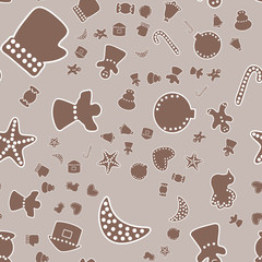 seamless ginger bread  vector pattern