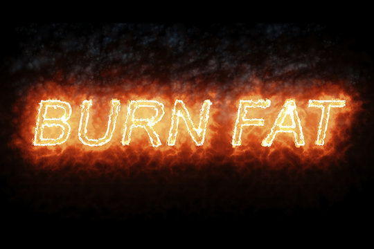 burning font burn fat fire word text with flame and smoke on black background, concept of medical diet nutrition healthy life