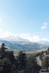 mountain view with snowy and cloudy 