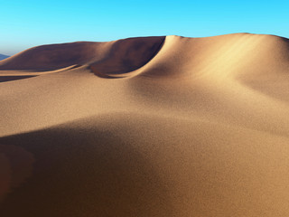 Wonderful sunlight around the Sahara desert 3d rendering