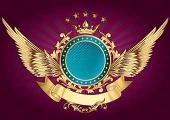 Golden decorative emblem